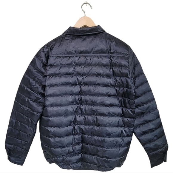 Slate & Stone Collar Down Snap Puffer Jacket Nylon BLACK CAMO size L - Picture 2 of 4